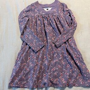 Tea Collection Lavender Dress with Red Floral Accents
